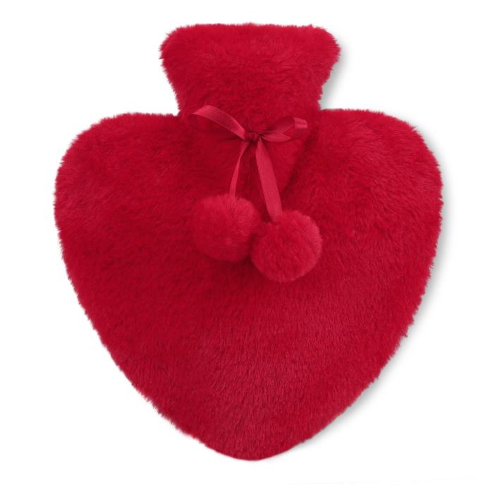 totes Heart Hot Water Bottle & Cosy Sock Gift Set Red Extra Image 2